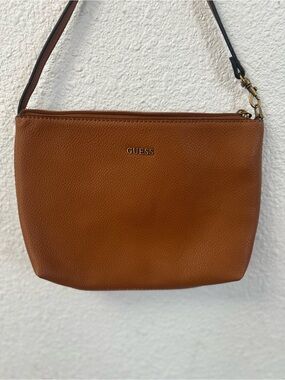 GUESS Tan Leather Crossbody Bag